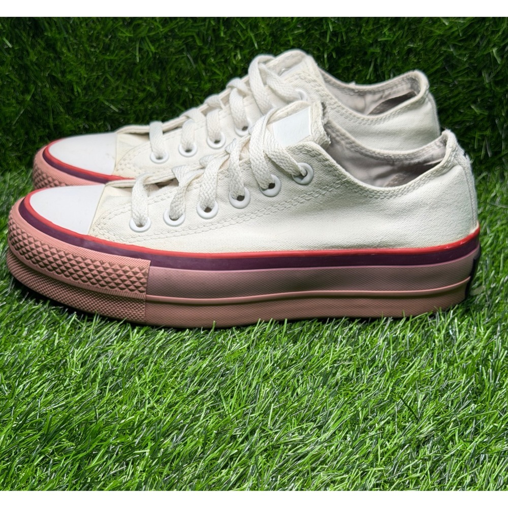 Converse All Star OPI Chuck Taylor Lift Platform Sneakers White Pink 566557C 6W